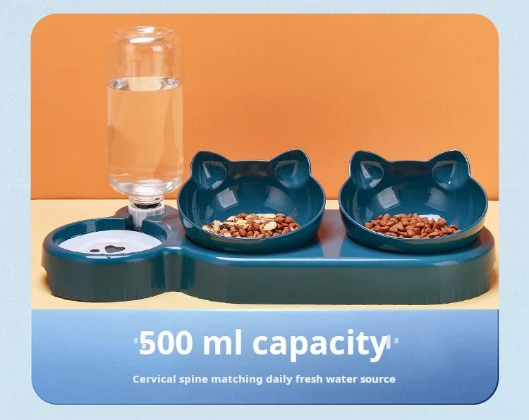 3-in-1 Cat Feeding Bowl